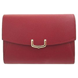 Cartera de cuero burdeos C de Cartier Burdeos