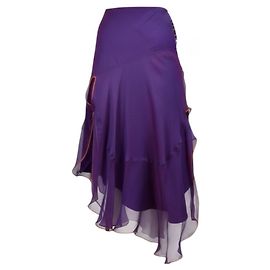 Christian Dior Galliano Ära Seidenchiffon Rock Violett Lila