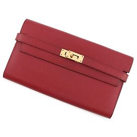 Hermès Cartera Kelly Long en Rouge Grenat Roja