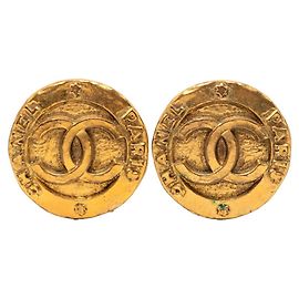Orecchini circolari Vintage Coco Mark di Chanel D'oro