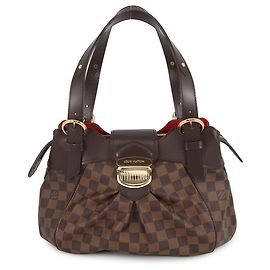 Bolsa de Ombro Sistina PM Damier Ebene da Louis Vuitton Marrom