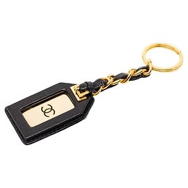 Portachiavi Chanel Coco Mark Nero D'oro