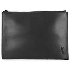 Yves Saint Laurent Black Leather Clutch Bag Black