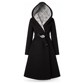Louis Vuitton Mahina Reversible Wool Wrap Coat Black Black