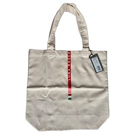 Prada Bolsa shopper em tela bege LUNA ROSSA Bege