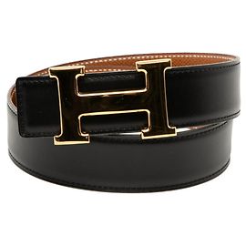 Ceinture H Constance d'Hermès Marron Noir