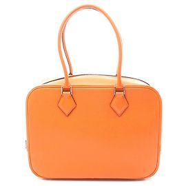 Bolsa de couro Hermès Plume 28 laranja Laranja