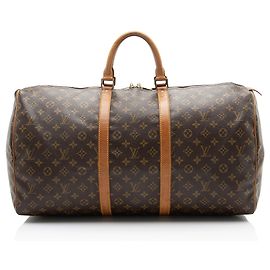 Louis Vuitton Vintage Monogramm Canvas Keepall 55 Reisetasche Braun