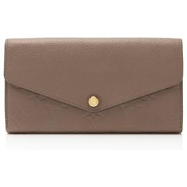 Louis Vuitton Monogram Empreinte Sarah Wallet Brown Beige