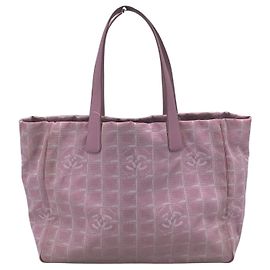 Bolsa de tecido Chanel clássica CC para compras Rosa