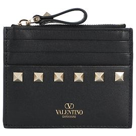 Valentino Garavani Rockstud Kalbsleder Kartenetui von VALENTINO Schwarz