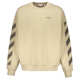 Off White Moletom com Logo Off-White Marrom Bege
