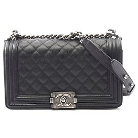 Bolsa de Ombro Boy da Chanel em Couro de Bezerro Texturizado Preto