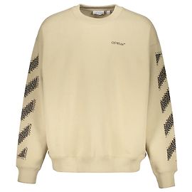 Off White Moletom com Logo Off-White Marrom Bege