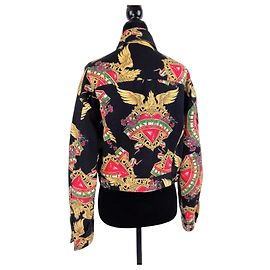 Moschino Jeans Bomber with Vintage 1990s Emblems Black Multiple colors