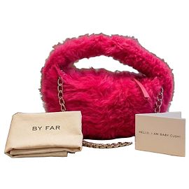 By Far Pink Lambskin Leather Handbag Pink
