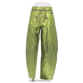 Jean Ganni vert métallisé en coton Vert
