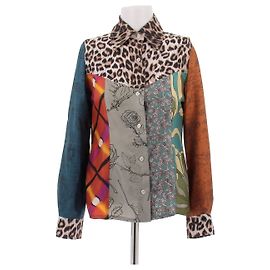 La Prestic Ouiston Camicia in seta con stampa leopardata Multicolore