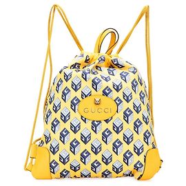 Gucci Tricolor Drawstring Cube Backpack Blue Yellow