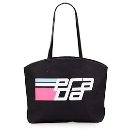 Bolsa Tote Prada em lona preta e couro Preto