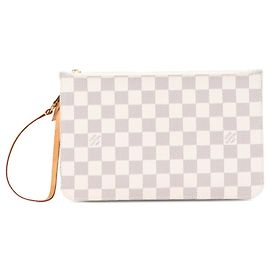 Borsa e pochette Louis Vuitton Damier Azur Neverfull Bianco