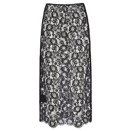 Saia midi de renda Prada preta Preto