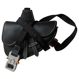 Bolsa Saddle Nano Dior em couro de bezerro texturizado preto Preto