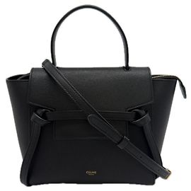 Bolsa Nano Belt Céline preta de couro Preto