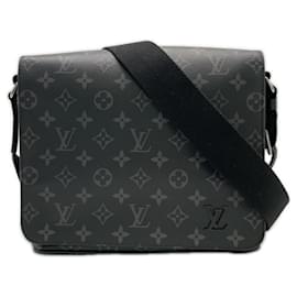 Louis Vuitton Monogram Eclipse District PM Shoulder Bag Brown Black Monogram