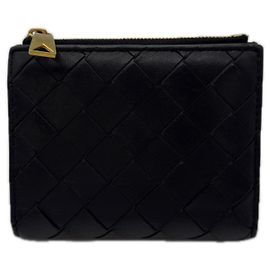 Bottega Veneta Intrecciato Small Bi-fold Wallet Black