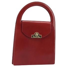 Borsa a mano Christian Dior in pelle rossa e oro Auth LNZ689 Rosso D'oro