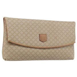 Céline Pochette en toile Macadam CELINE PVC Beige Or Auth ep13970 Beige Doré
