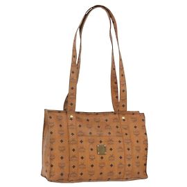 Borsa Tote Vicetos Logogram MCM in pelle PVC marrone e oro Auth gh1947 Marrone D'oro