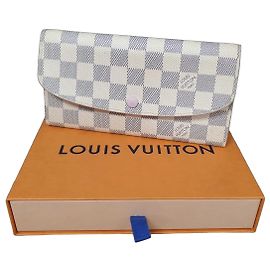 Louis Vuitton Damier Azur Wallet Emilie White Blue