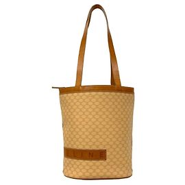 Céline Celine Vintage Macadam Blazon Triomphe Pattern Tote Bag Brown