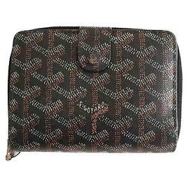 Goyard Black leather wallet Black