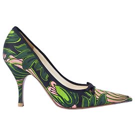 Prada Multicolor Canvas Bow Pointed Toe Pumps Other