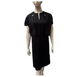 Vestido de verano negro de algodón de Hermès Negro