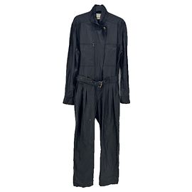 Isabel Marant Schwarzer Jumpsuit mit Lederoptik Schwarz