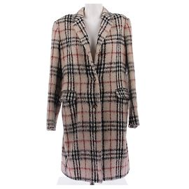 Burberry Tartan-Wollmantel Braun