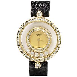 Reloj Chopard Happy Diamond con esfera dorada 20/3957 Dorado
