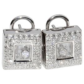 Chopard K18WG Happy Diamonds Ohrringe 84/2618-20 Silber