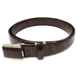 Autre Marque Cinto de crocodilo Marrom