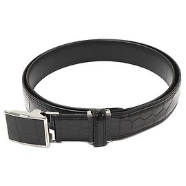 Autre Marque Crocodile Belt Black