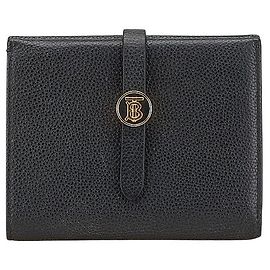 Burberry TB Logo Leather Bifold Wallet Black
