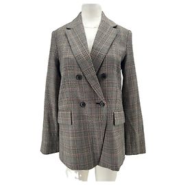 Frame Denim Blazer mit Hahnentrittmuster Grau