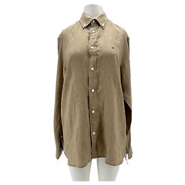 Camisa de lino Tommy Hilfiger beige Beige