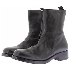 Prada Botines de cuero negro Negro