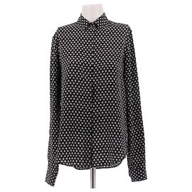 Yves Saint Laurent Schwarze Hemd mit Druck Schwarz