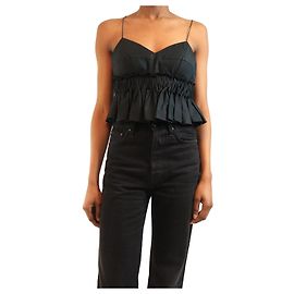 Tod's Black ruched cami top - size S Black